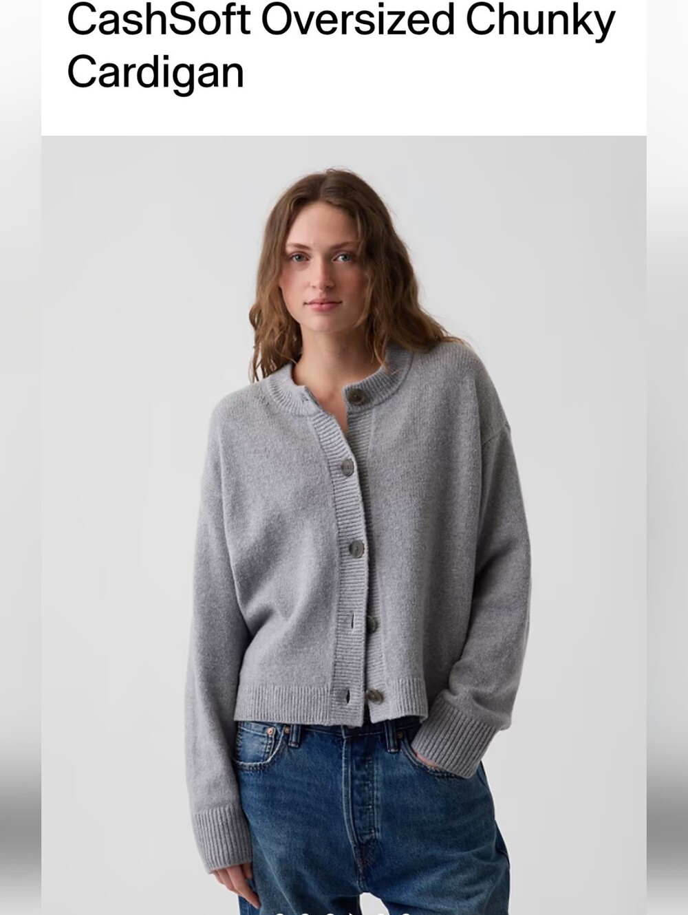 GAP Light Gray Women's Button-Front Cardigan